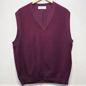Fairway & Greene Mens XL Burgundy Sleeveless V-Neck Pullover Pima Sweater Vest